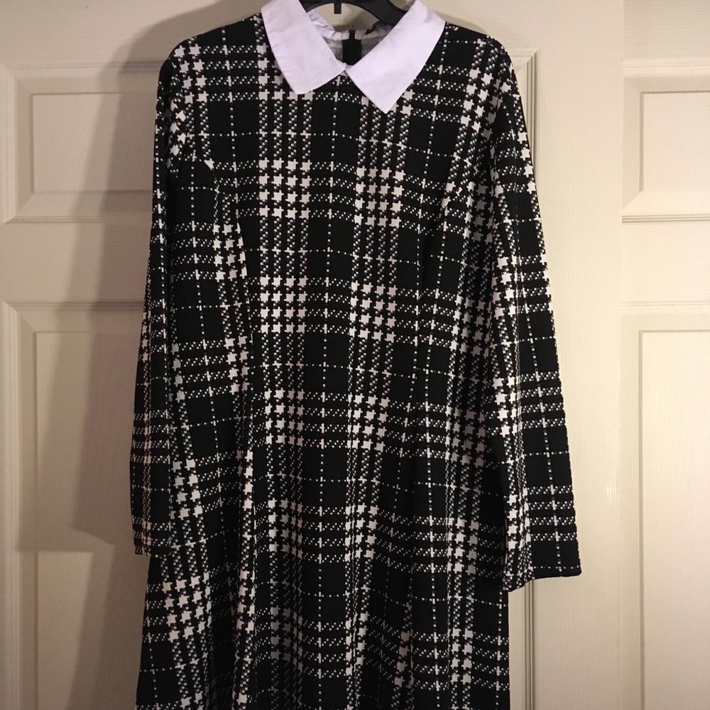 B&W high collar dress